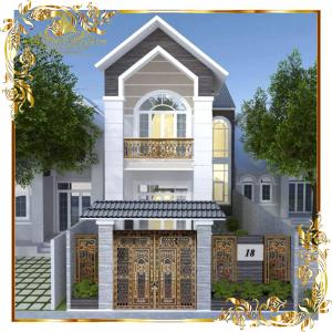 Cổng nhôm đúc mẫu caro