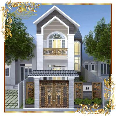 Cổng nhôm đúc mẫu caro