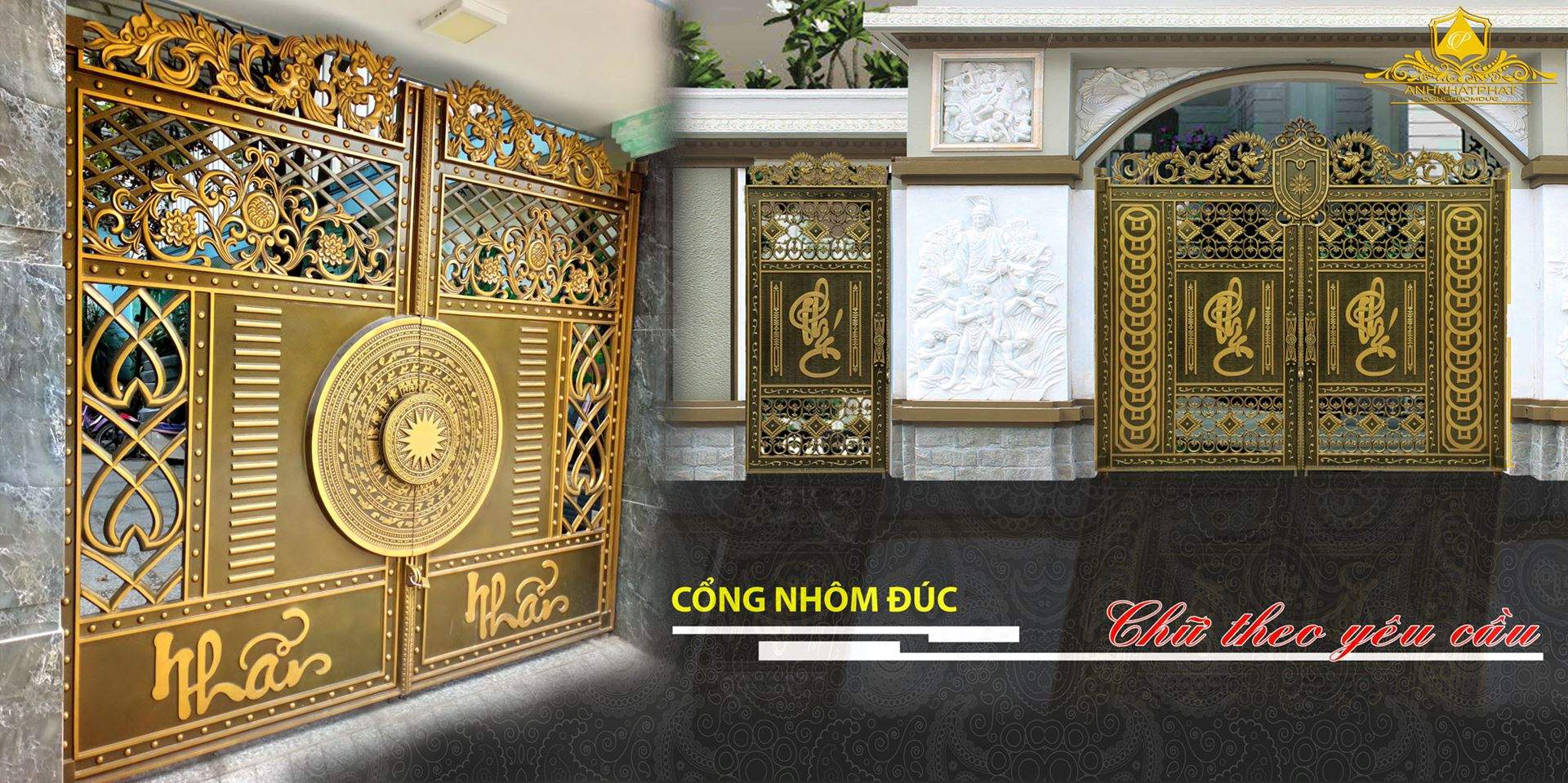cổng nh&ocirc;m đ&uacute;c đẹp