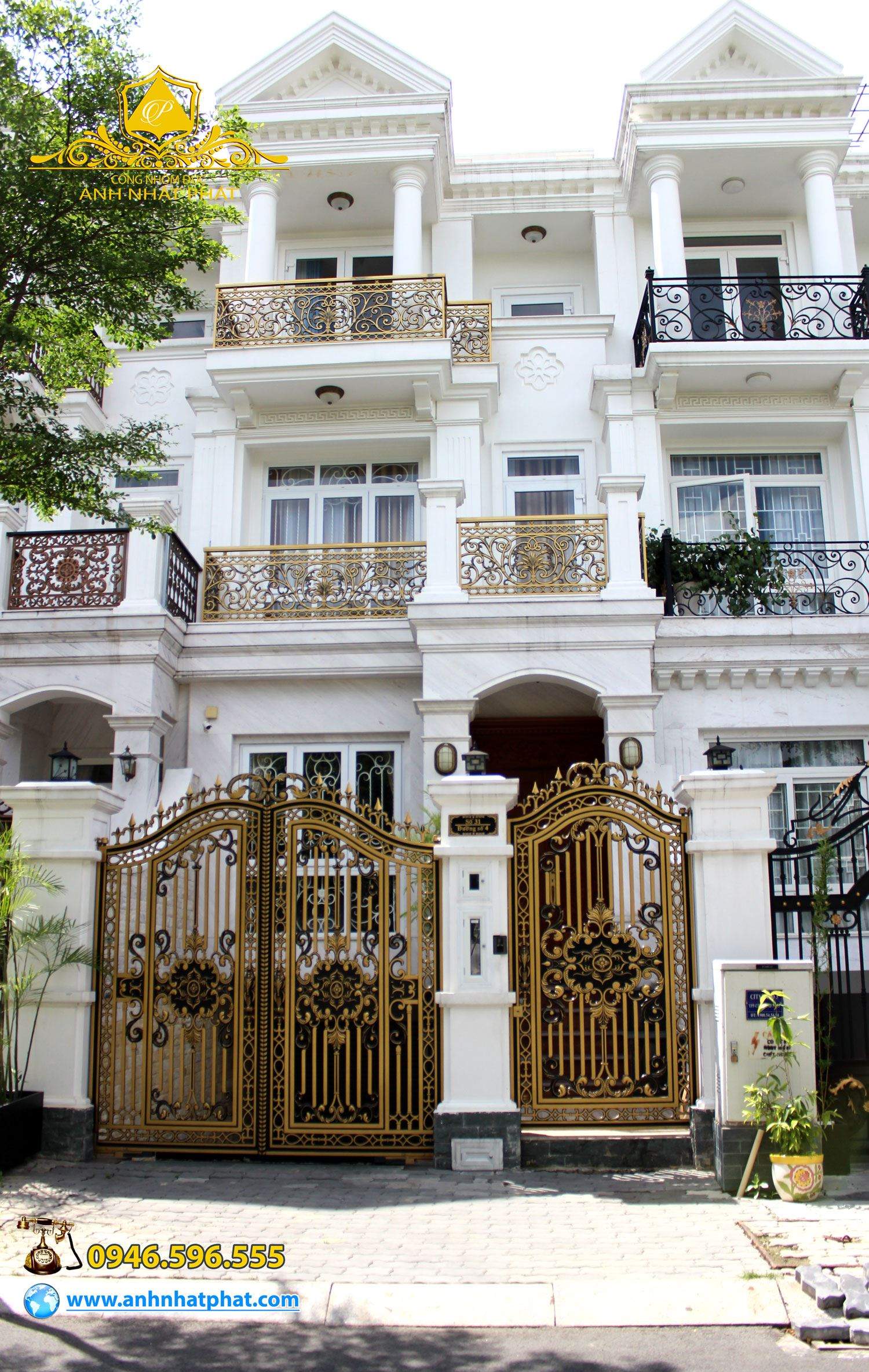 cổng nh&ocirc;m đ&uacute;c đẹp