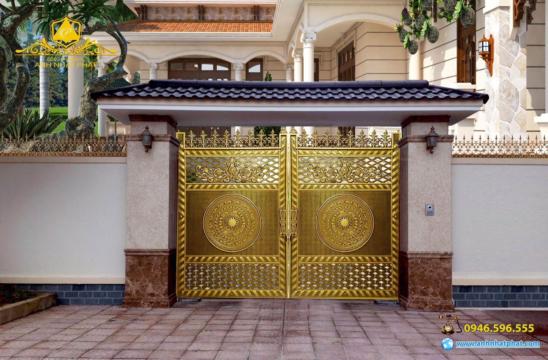 cổng nh&ocirc;m đ&uacute;c đẹp