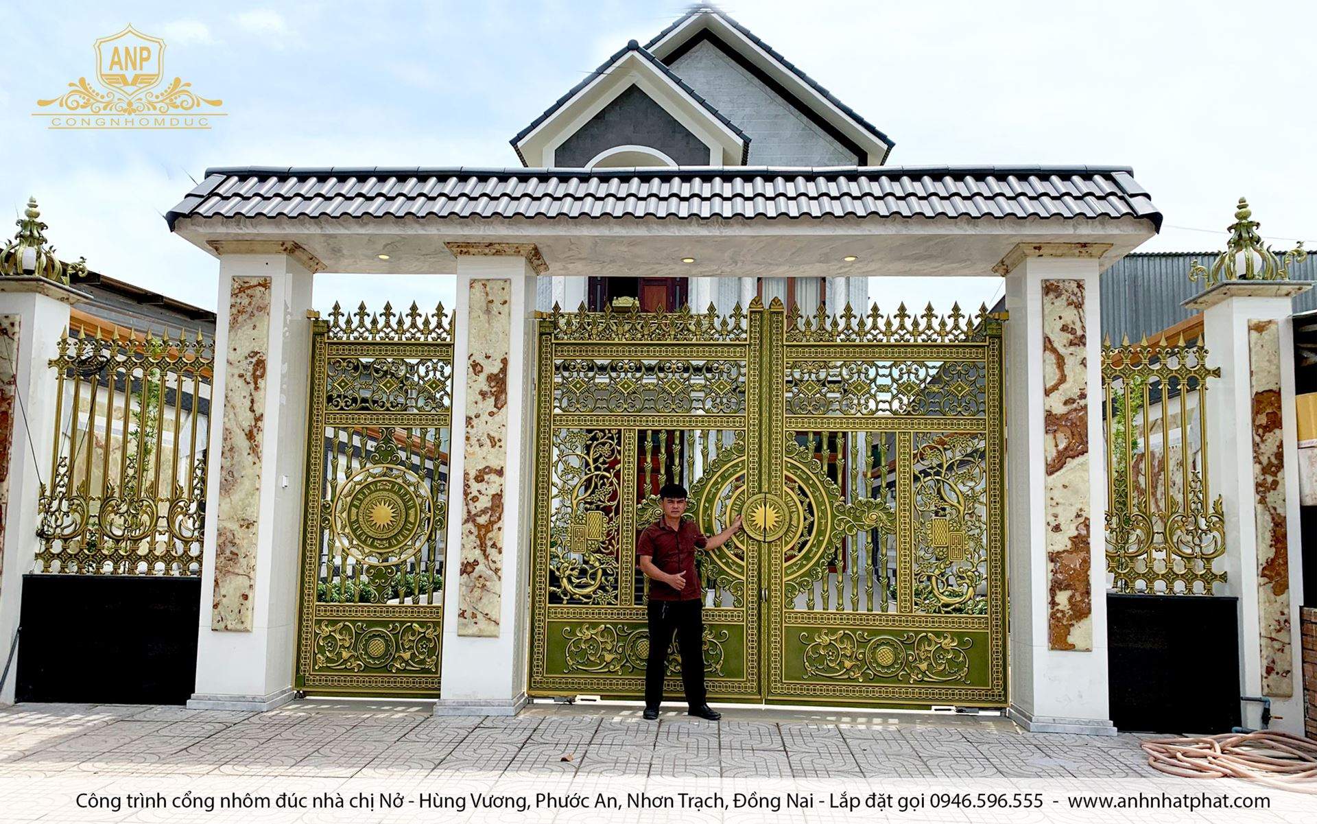 cổng nh&ocirc;m đ&uacute;c đẹp