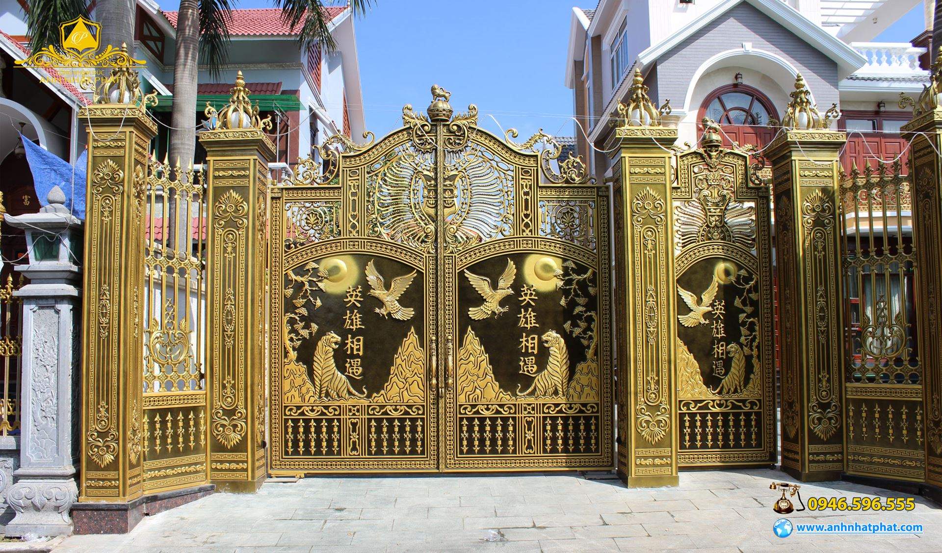 cổng nh&ocirc;m đ&uacute;c đẹp