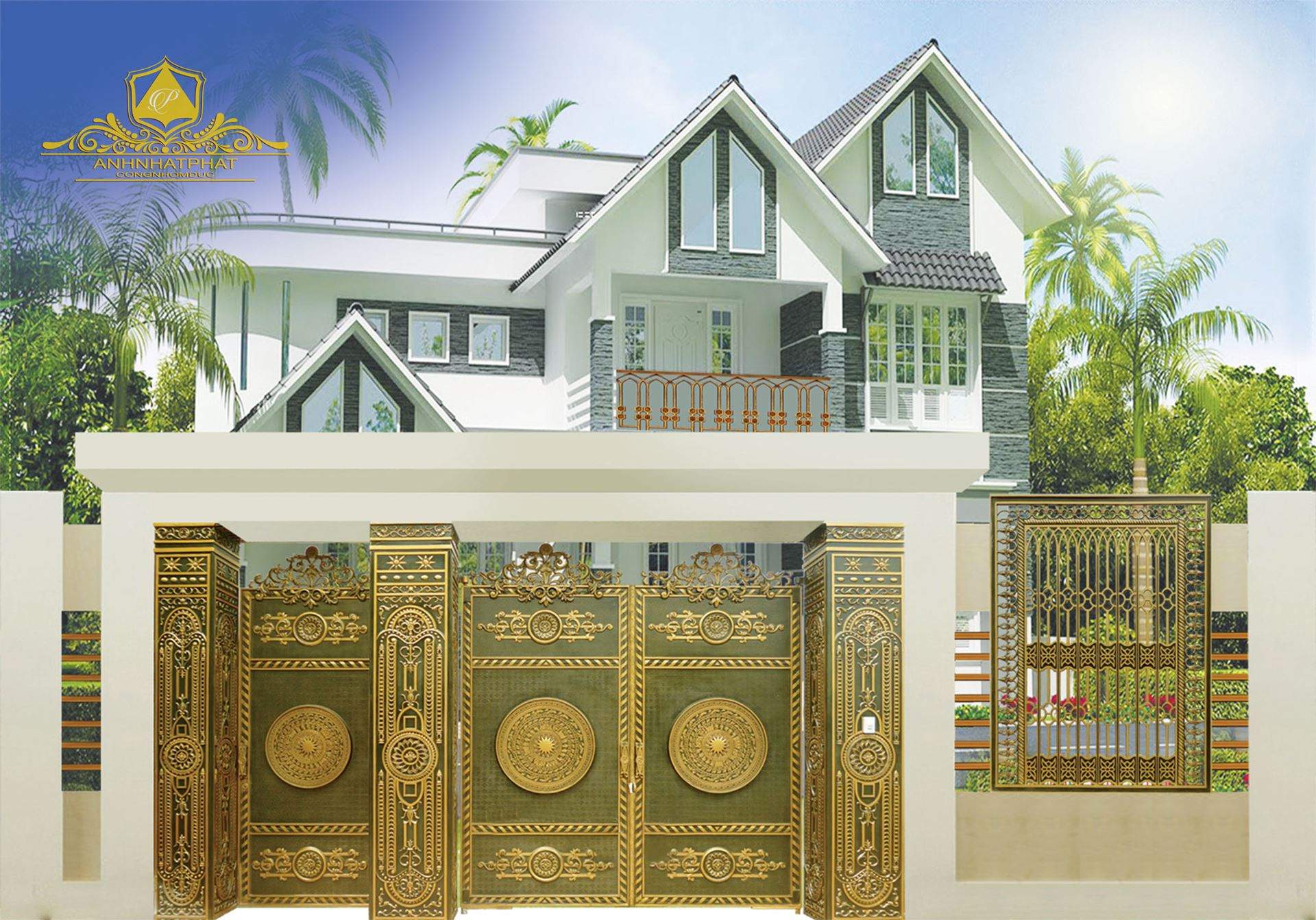 C&aacute;c mẫu cổng nh&ocirc;m đ&uacute;c đẹp nhất hiện nay