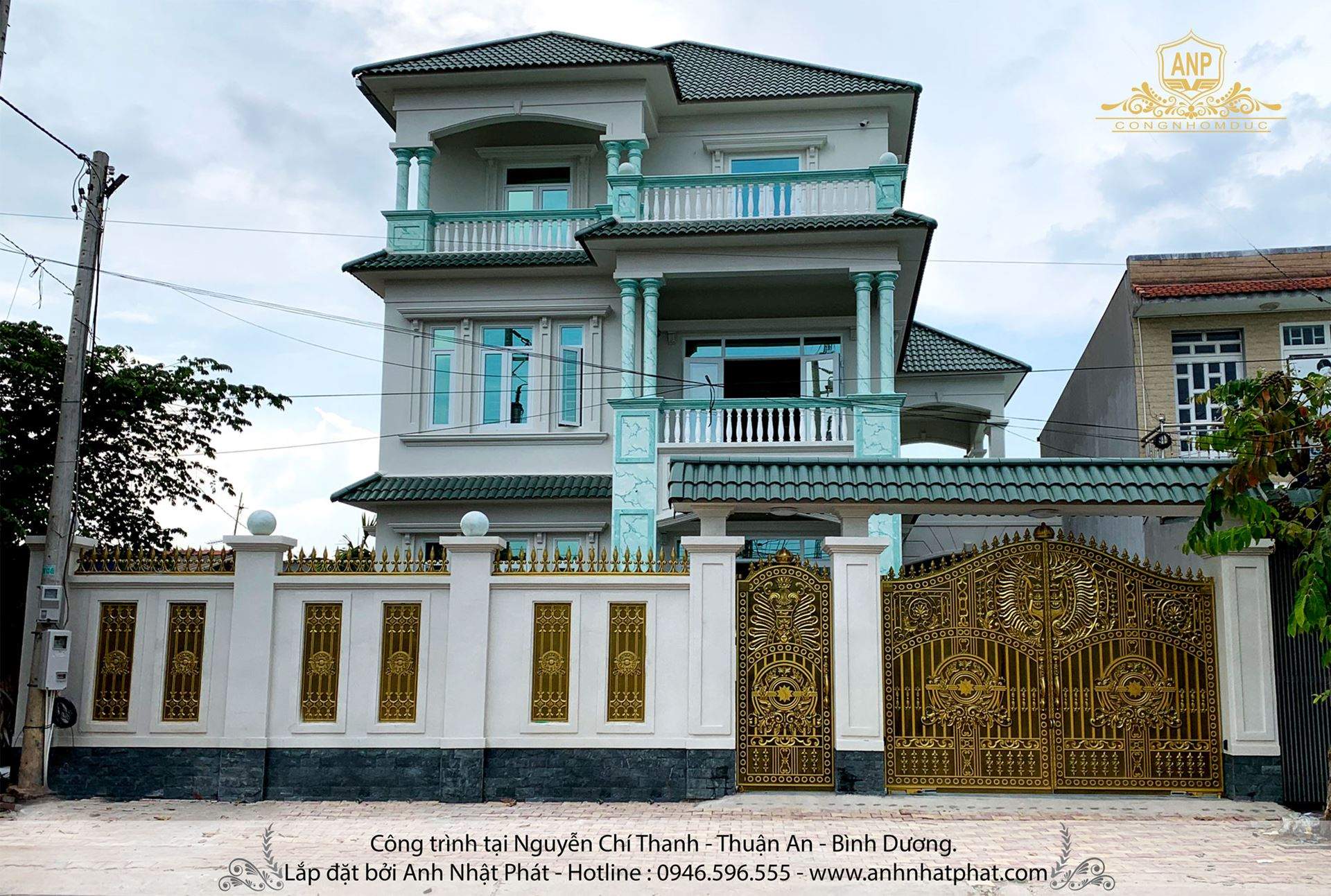 cổng nh&ocirc;m đ&uacute;c đẹp